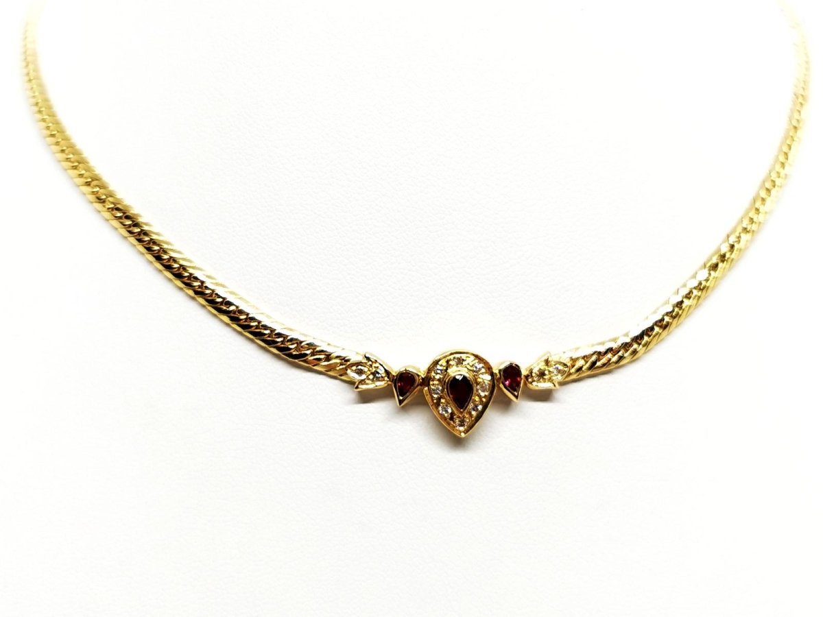 Collier Maille anglaise Or jaune Rubis - Castafiore