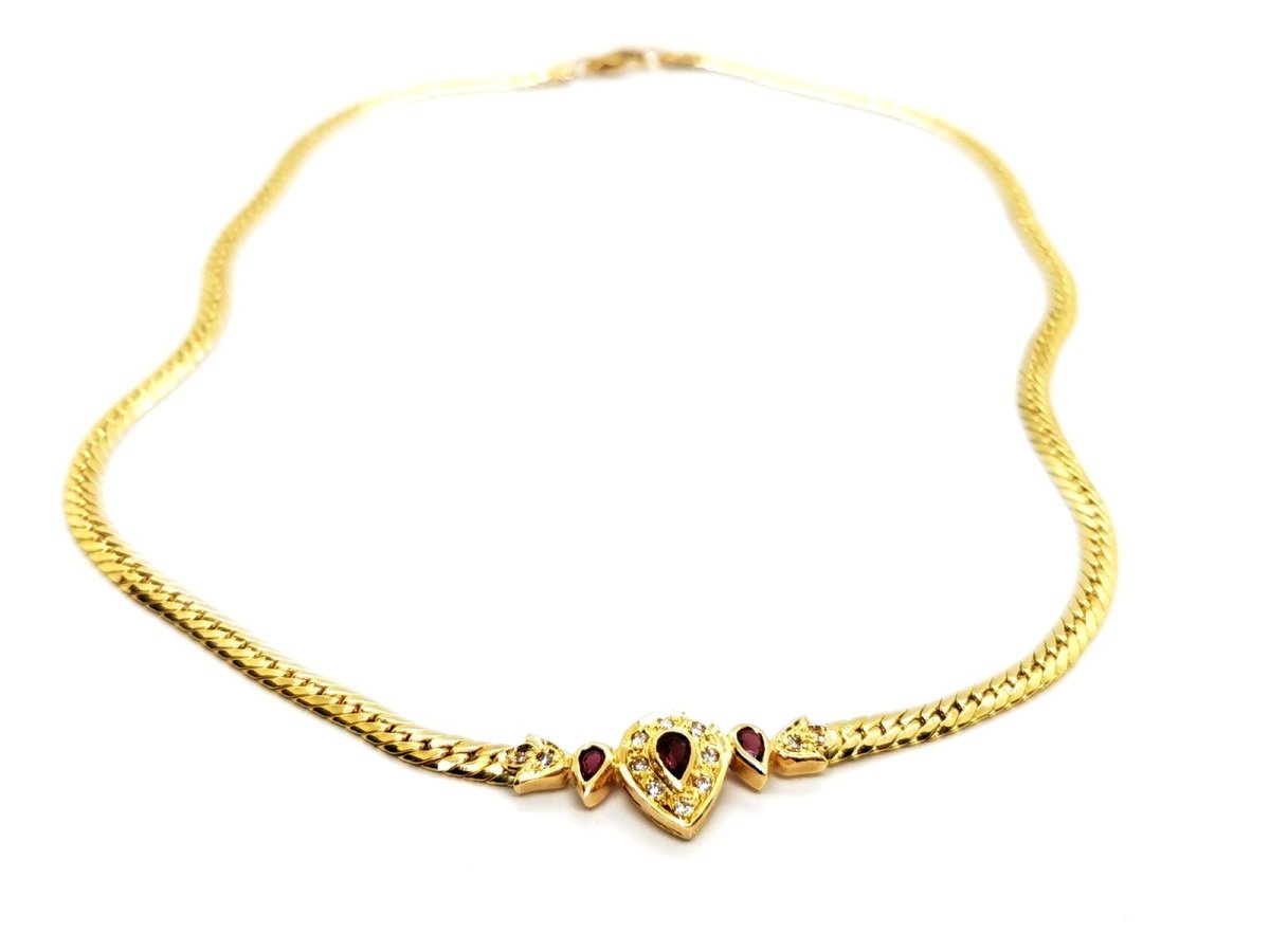 Collier Maille anglaise Or jaune Rubis - Castafiore