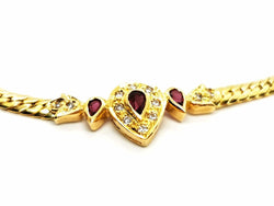 Collier Maille anglaise Or jaune Rubis - Castafiore