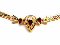 Collier Maille anglaise Or jaune Rubis - Castafiore