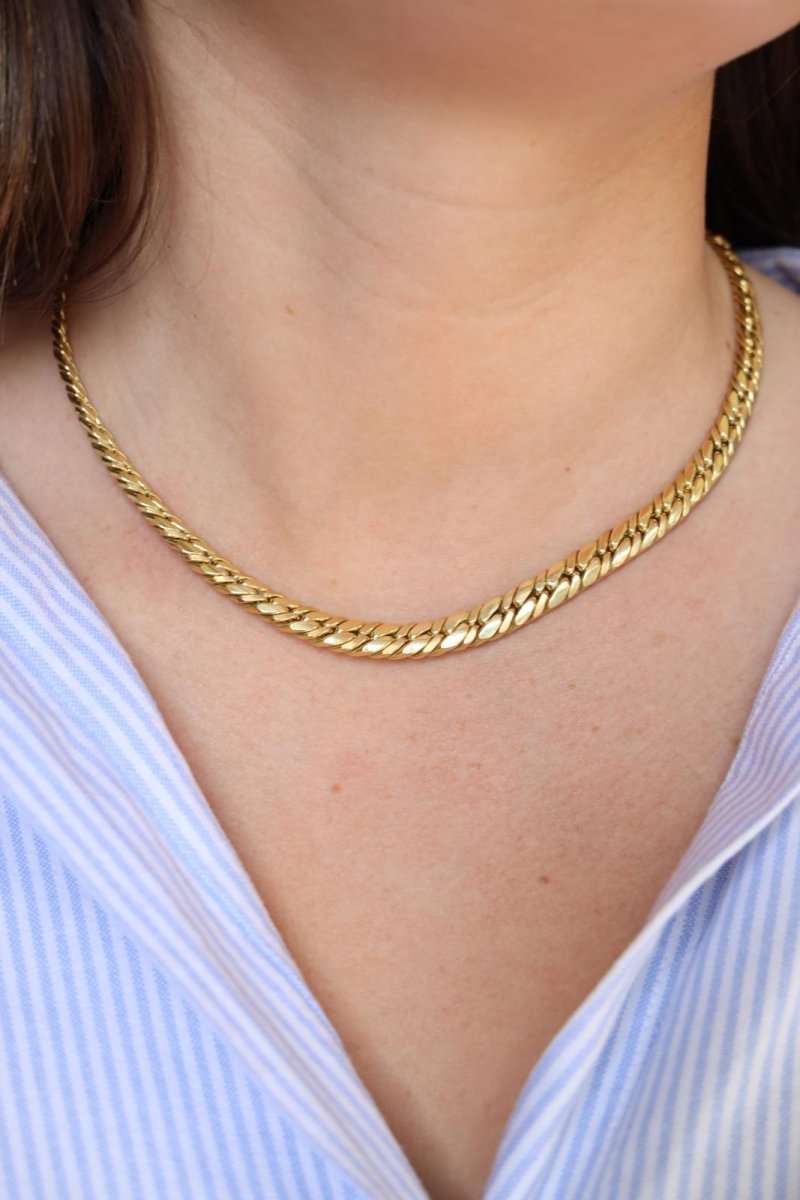 Collier Maille anglaise Or jaune Saphir - Castafiore