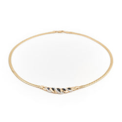 Collier Maille anglaise Or jaune Saphir - Castafiore