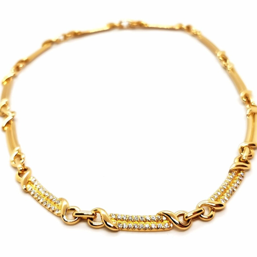 Collier Maille articulée en or jaune pavé diamants - Castafiore