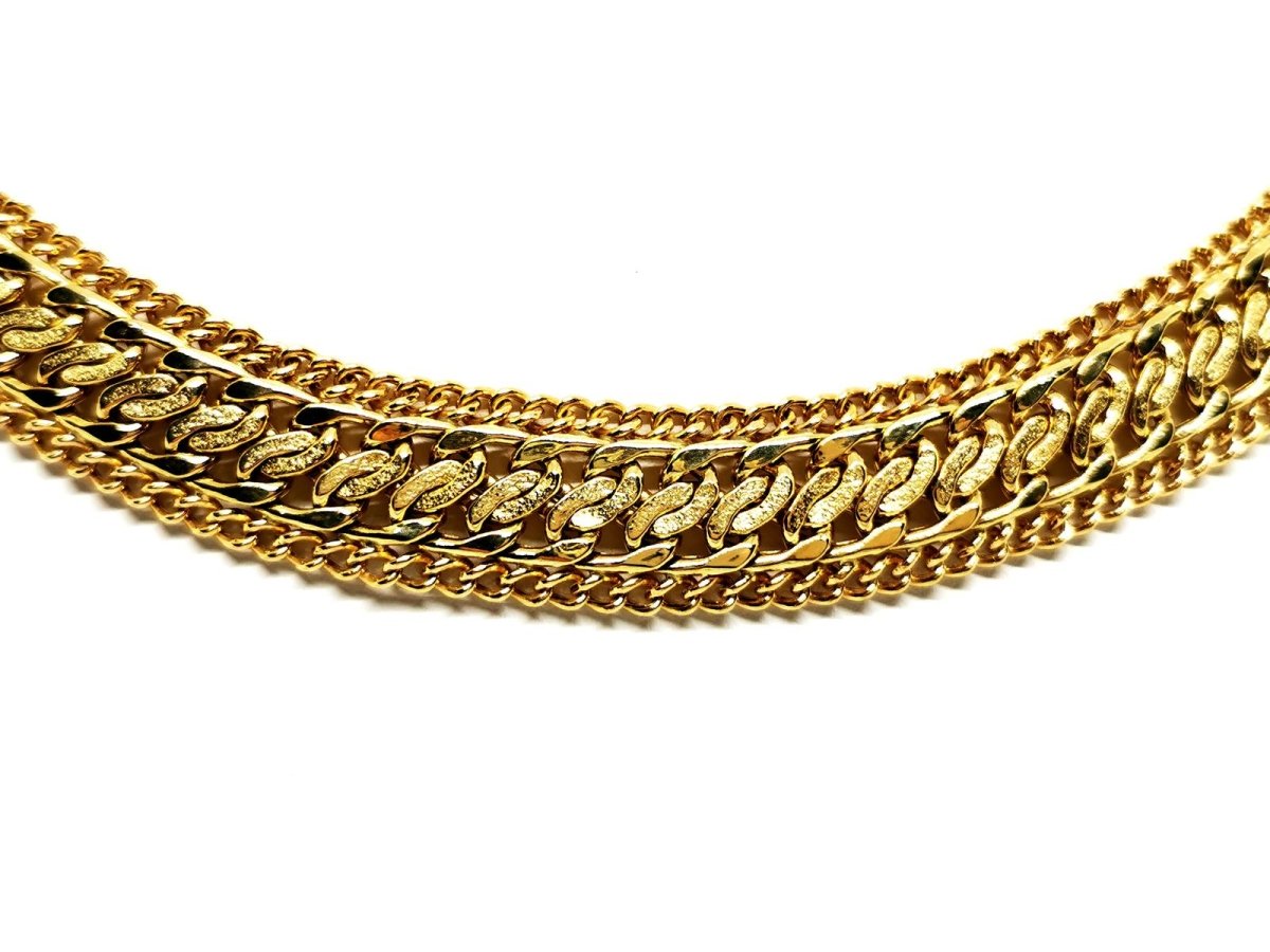 Collier Maille gourmette double en or jaune - Castafiore
