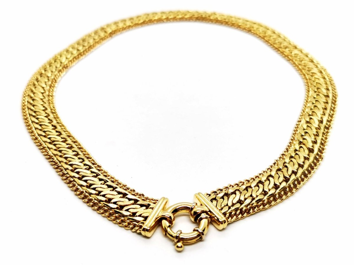 Collier Maille gourmette double en or jaune - Castafiore