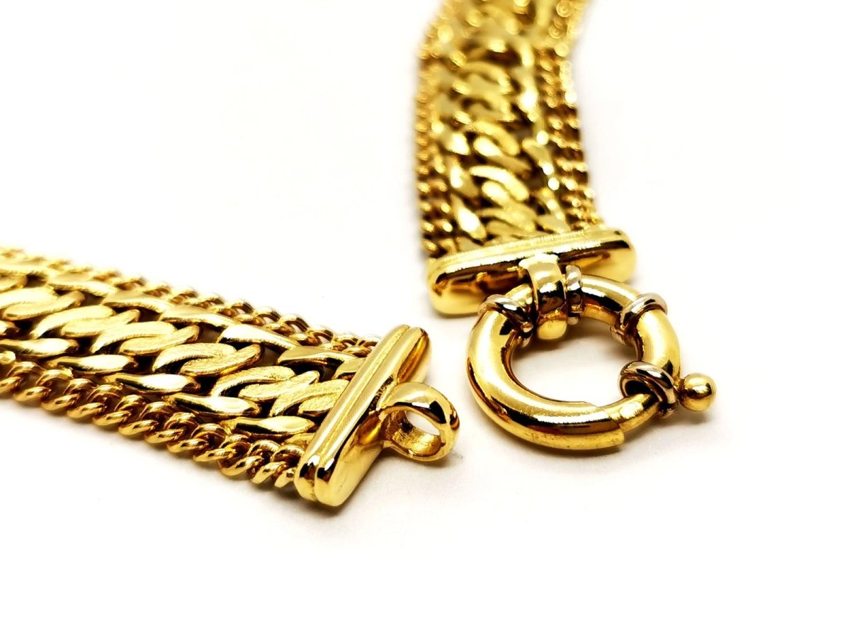 Collier Maille gourmette double en or jaune - Castafiore