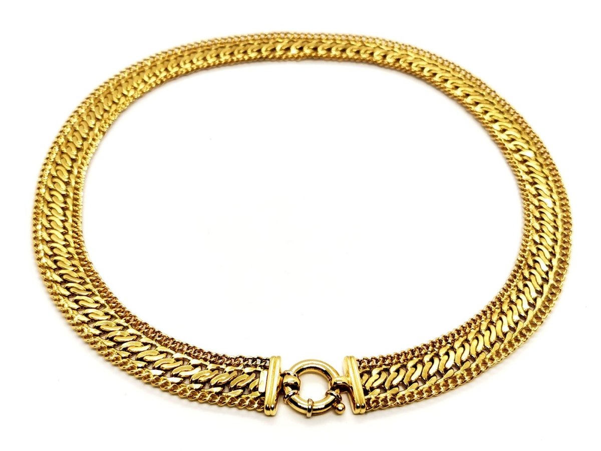 Collier Maille gourmette double en or jaune - Castafiore