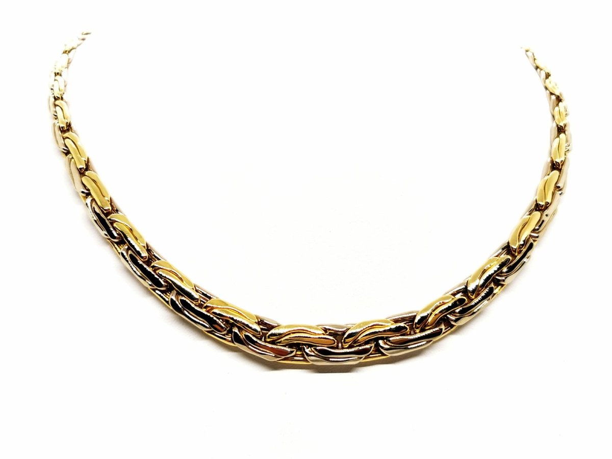 Collier Maille haricot en or jaune et saphirs - Castafiore