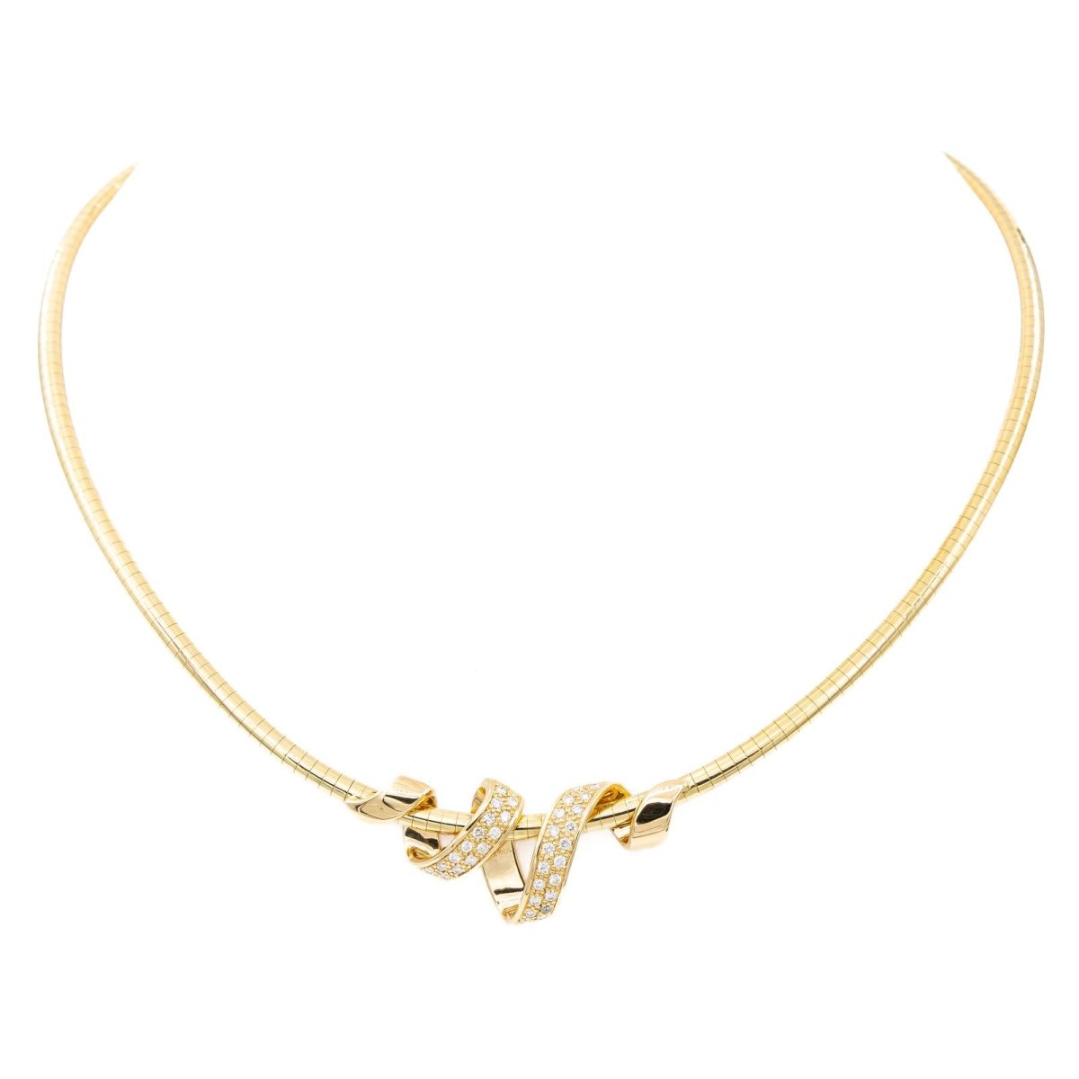 Collier Maille oméga Or jaune Diamant - Castafiore