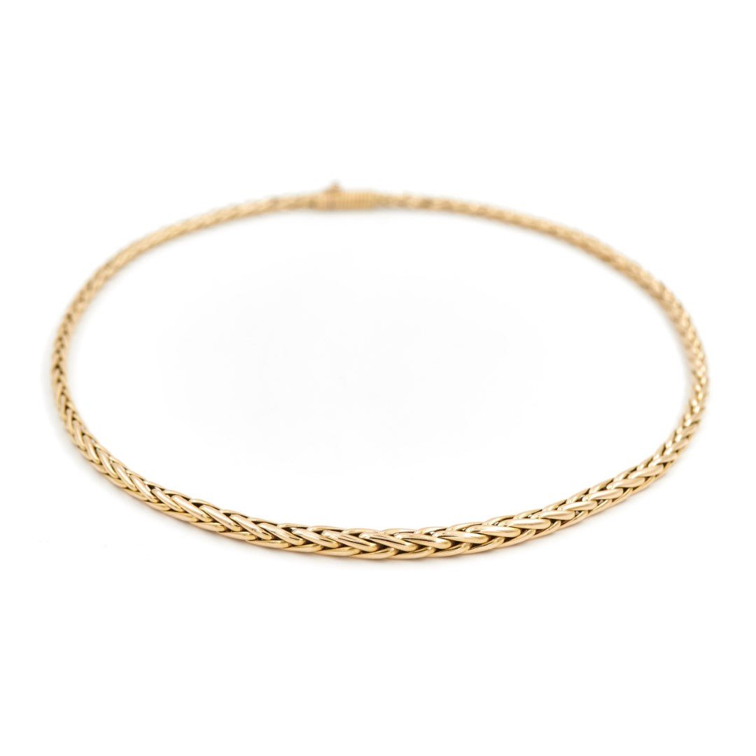 Collier Maille palmier CAPLAIN SAINT ANDRÉ, or jaune et saphir - Castafiore