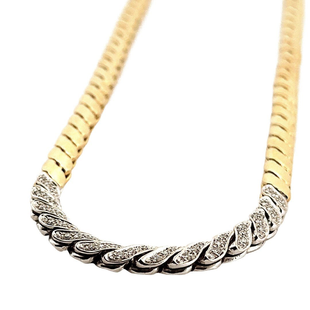 Collier Maille POMELLATO en or jaune, or blanc et diamants - Castafiore