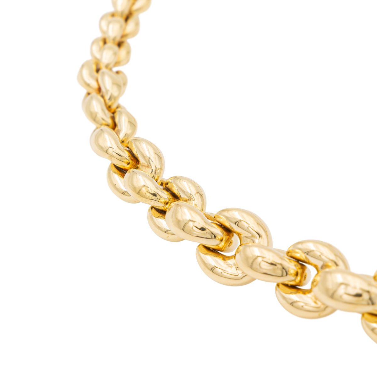 Collier Maille souple CAPLAIN SAINT-ANDRÉ en or jaune et saphir - Castafiore