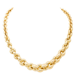 Collier Maille souple CAPLAIN SAINT-ANDRÉ en or jaune et saphir - Castafiore