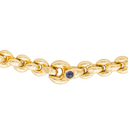 Collier Maille souple CAPLAIN SAINT-ANDRÉ en or jaune et saphir - Castafiore