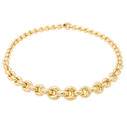 Collier Maille souple CAPLAIN SAINT-ANDRÉ en or jaune et saphir - Castafiore