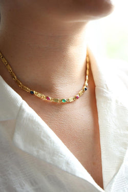 Collier Maille souple Or jaune Emeraude - Castafiore