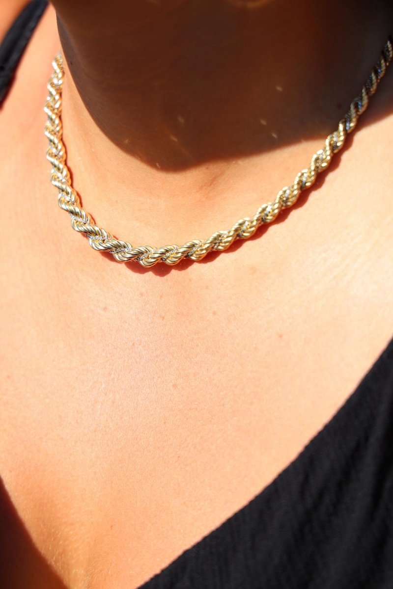 Collier Maille torsadée en 2 ors - Castafiore