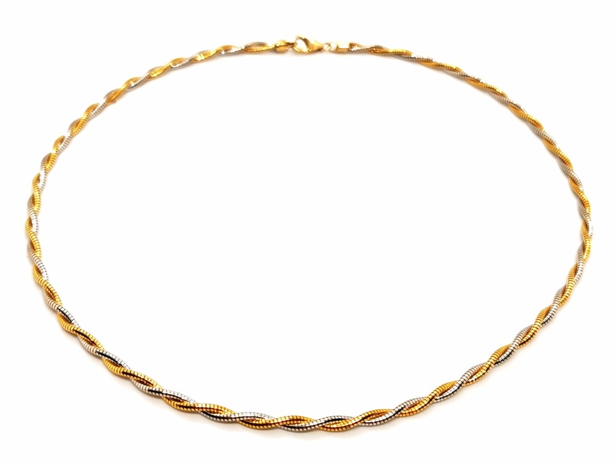 Collier Maille torsadée en 2 ors - Castafiore