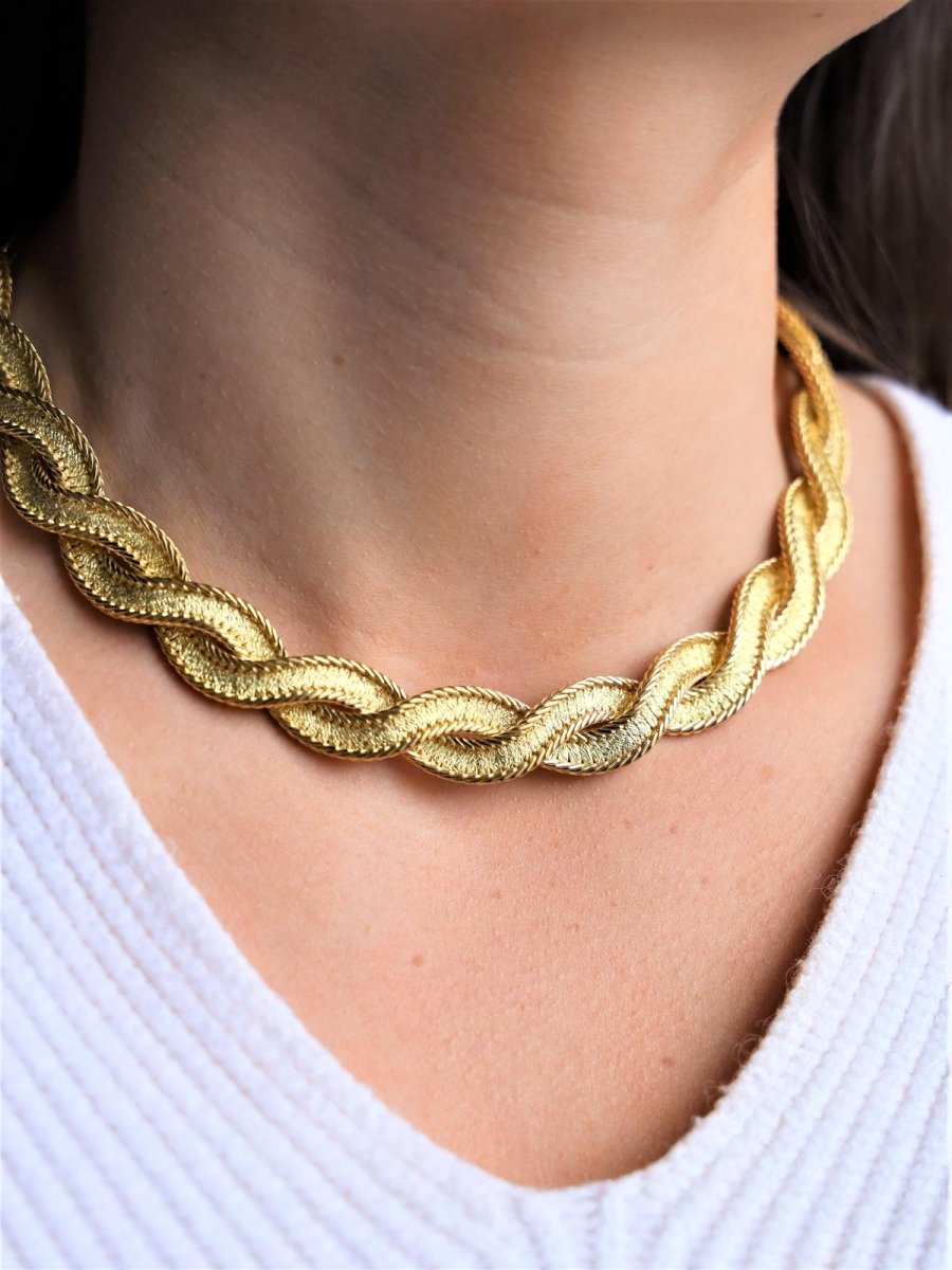 Collier Maille torsadée en 2 ors - Castafiore