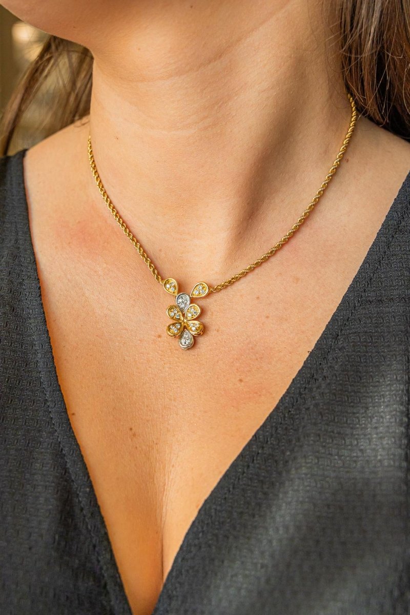 Collier Maille torsadée Or jaune Diamant - Castafiore