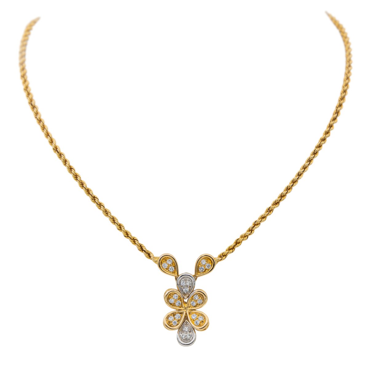 Collier Maille torsadée Or jaune Diamant - Castafiore