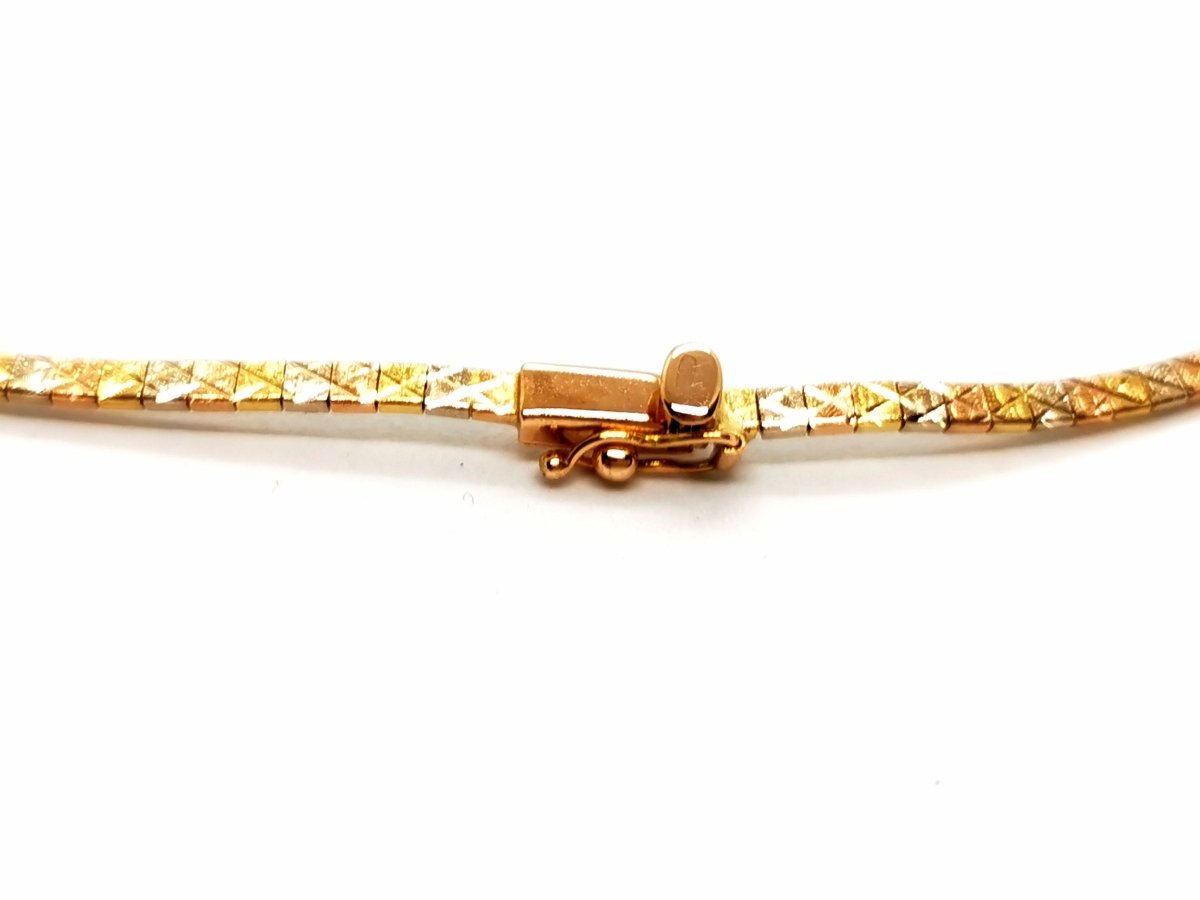 Collier Maille tressée en 3 ors - Castafiore