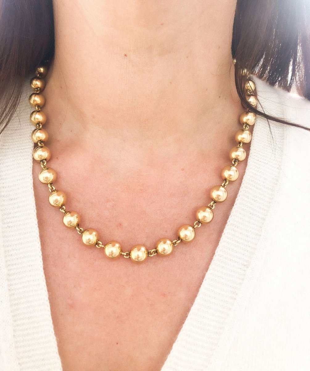 Collier Marseillais en or jaune orné de boules d'or - Castafiore