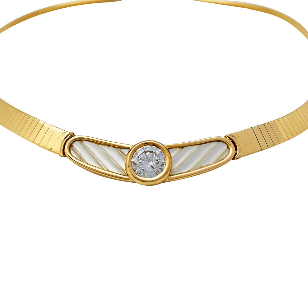 Collier MAUBOUSSIN, "Nadia", or jaune, nacre et diamant - Castafiore