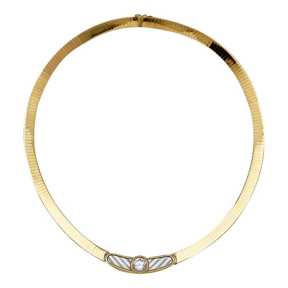 Collier MAUBOUSSIN, "Nadia", or jaune, nacre et diamant - Castafiore