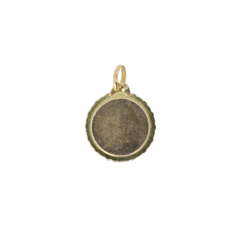 Médaille D'amour Vintage En Or 18K - Gravure "Plus Qu'hier Moins Que Demain" - Rubis & Diamant - Neuf Sans Emballage