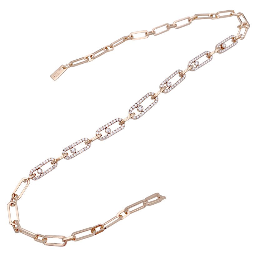 Collier MESSIKA “Choker Move Link Multi”, or rose et diamants - Castafiore