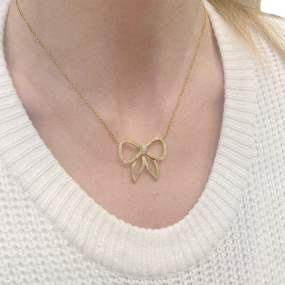 Collier Morganne Bello, "Noeud", or jaune, diamants - Castafiore