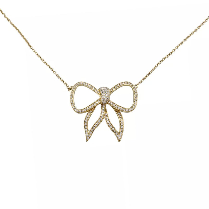 Collier Morganne Bello, "Noeud", or jaune, diamants - Castafiore