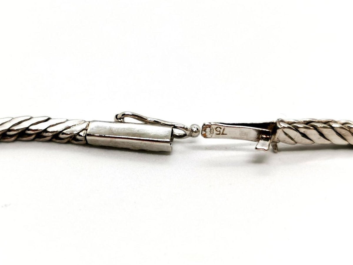 Collier Motif perles et diamants en or blanc - Castafiore