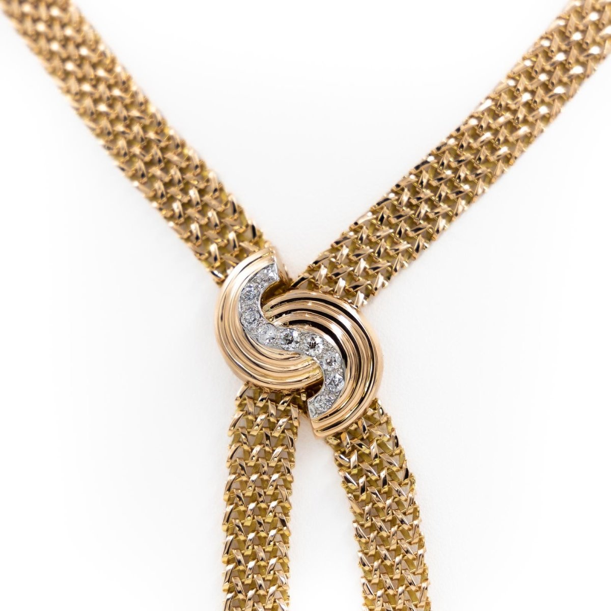 Collier Négligé en or jaune, platine et diamants - Castafiore