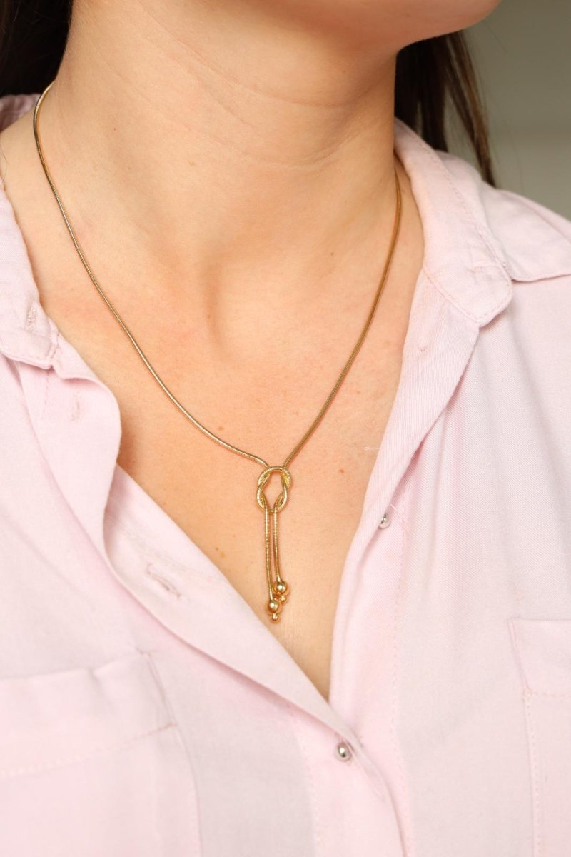 Collier Négligé maille serpent en or jaune - Castafiore