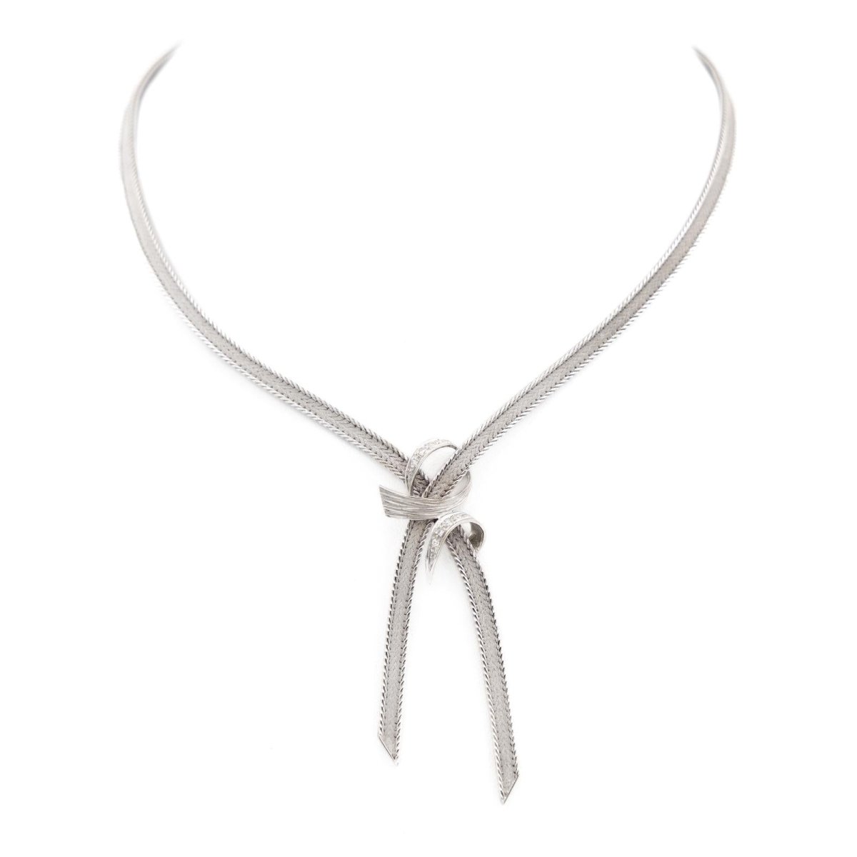 Collier Négligé ruban en or blanc - Castafiore
