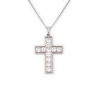 Collier or blanc avec pendentif croix Art Déco en platine et diamants - Castafiore