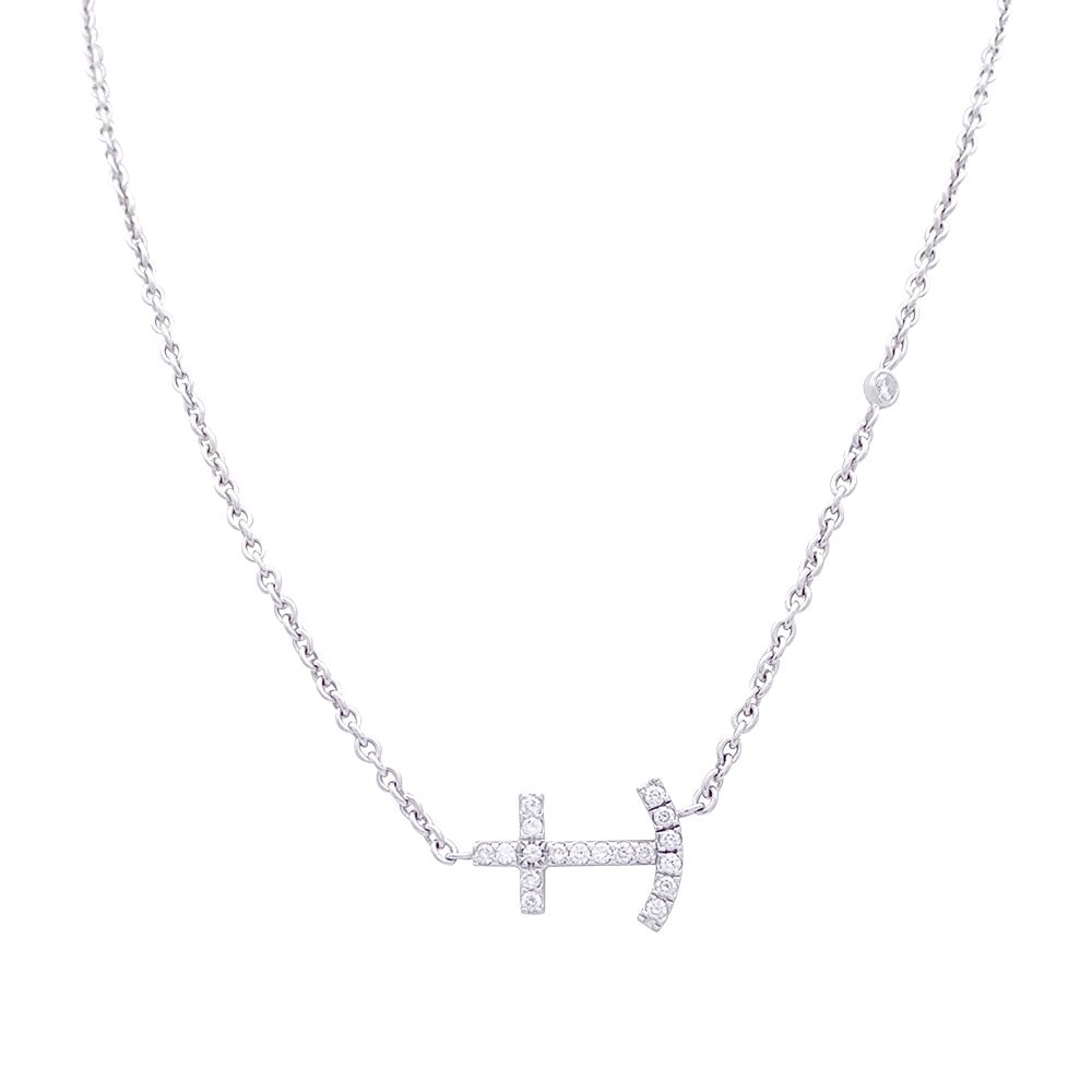 Collier or blanc et diamants. - Castafiore