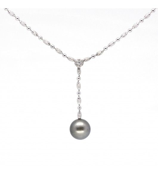 Collier - Or. Diamants et perle de Tahiti - Castafiore