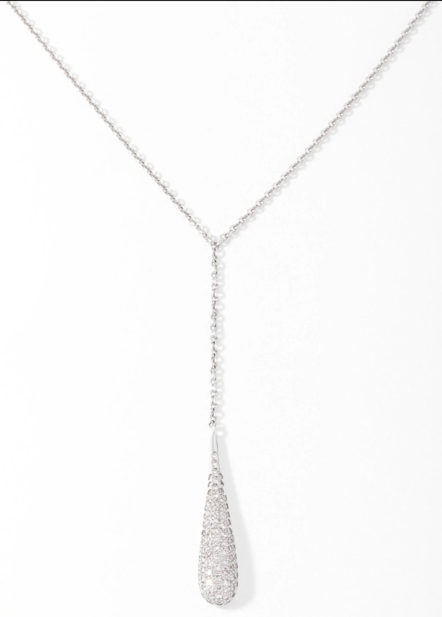 Collier or gris pavés de diamant - Castafiore