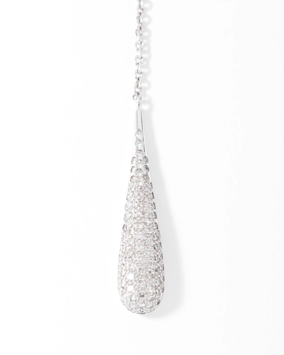 Collier or gris pavés de diamant - Castafiore