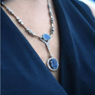 Collier or gris saphir bleu diamants - Castafiore