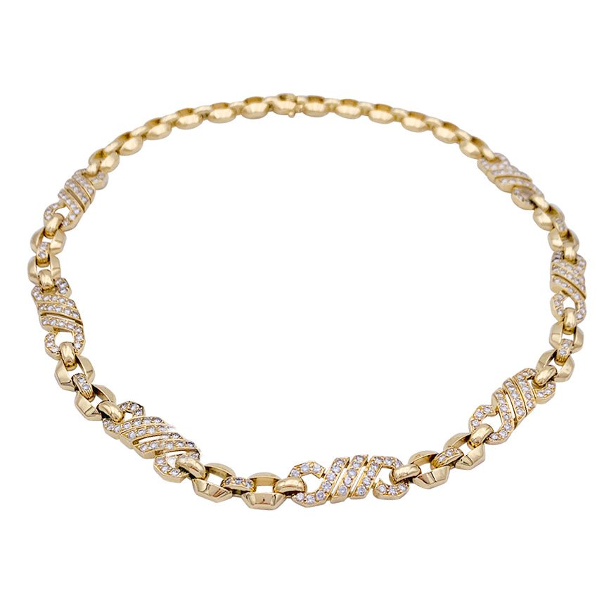 Collier or jaune, diamants. - Castafiore