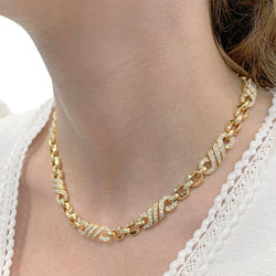 Collier or jaune, diamants. - Castafiore