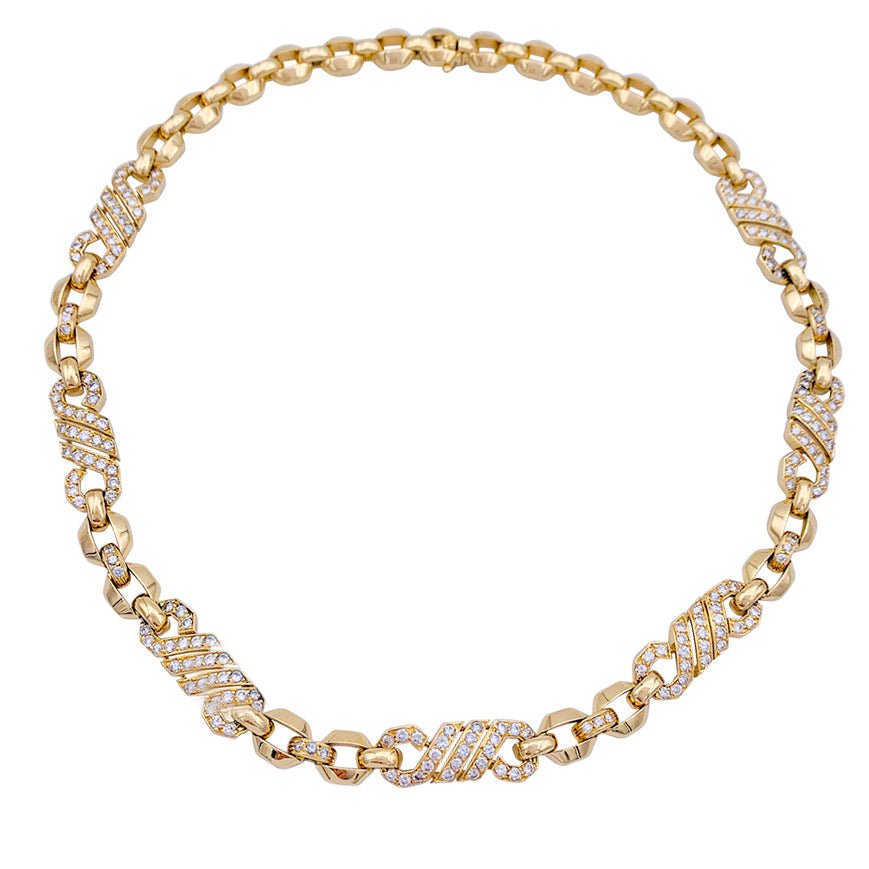 Collier or jaune, diamants. - Castafiore