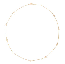 Collier or jaune intercalé de diamant sur maille forçat - Castafiore