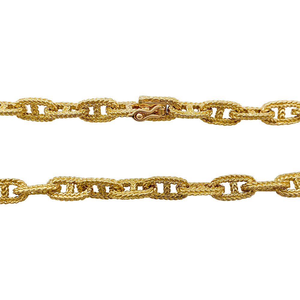 Collier or jaune, maille marine - Castafiore