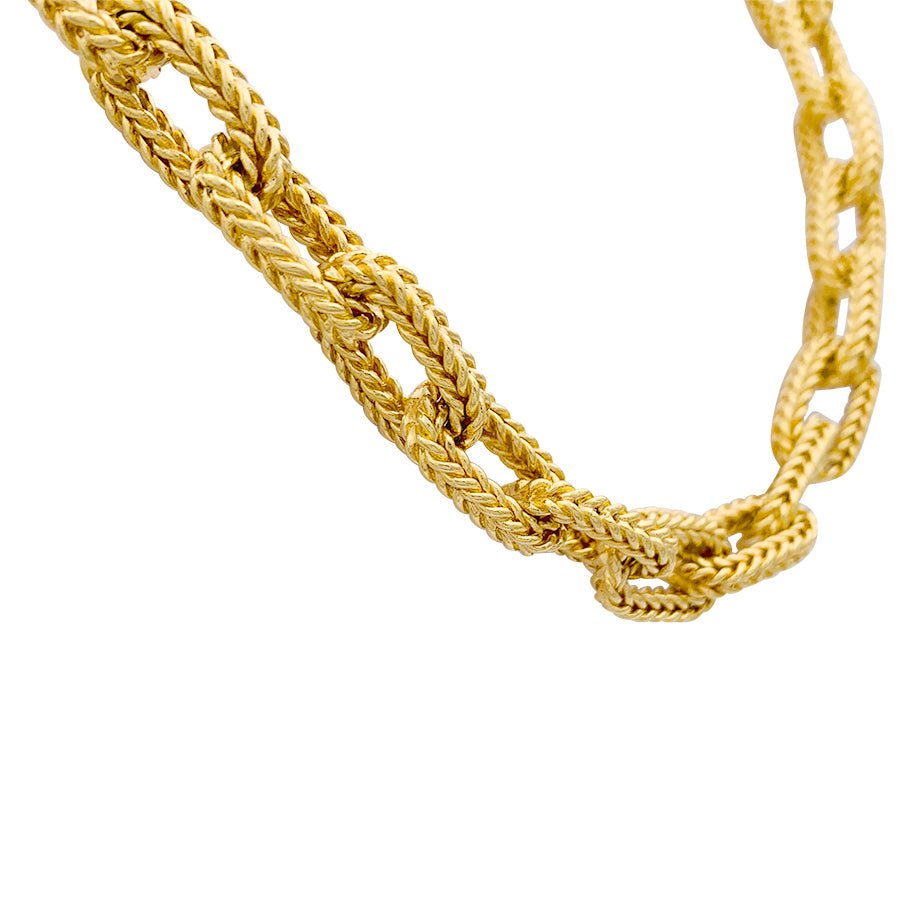 Collier or jaune, maille marine. - Castafiore
