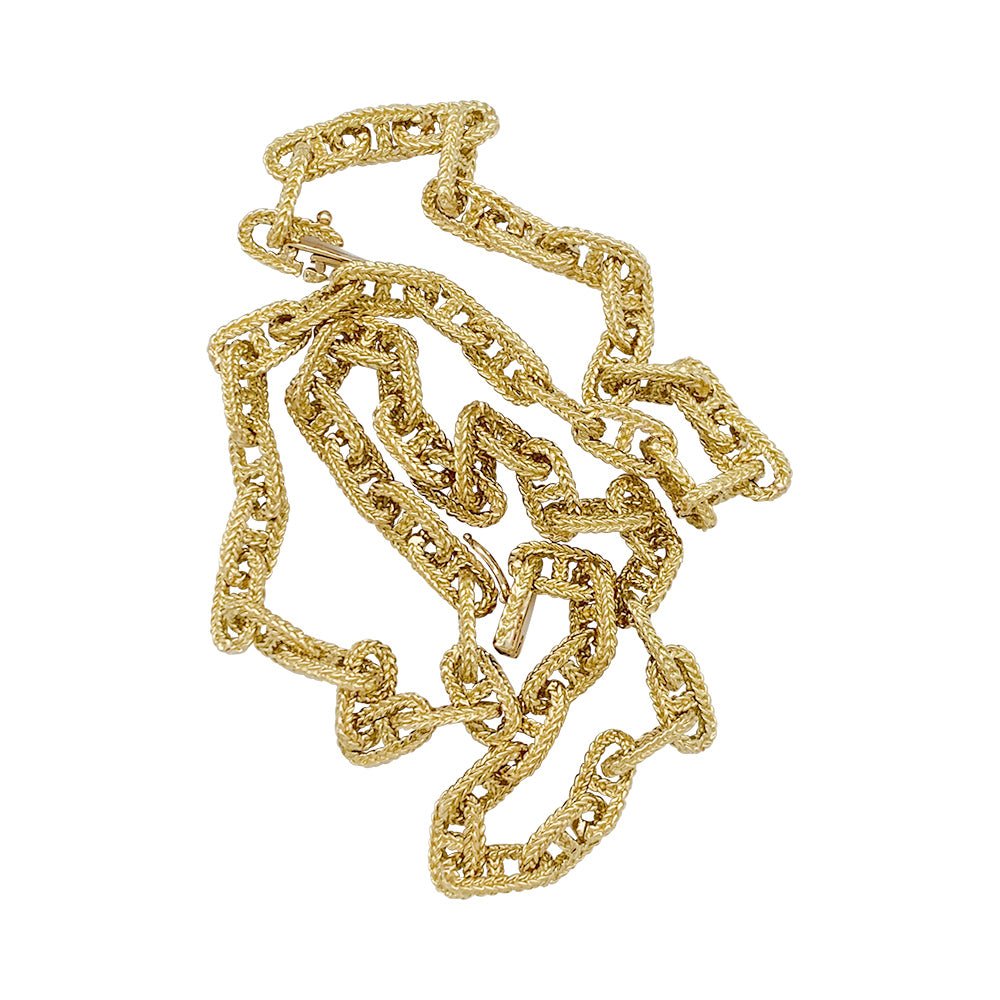 Collier or jaune, maille marine - Castafiore